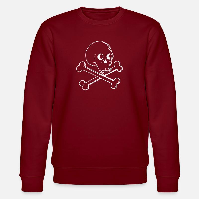 Skull and bones - Stanley/Stella CHANGER Unisex Organic Sweatshirt - burgundy
