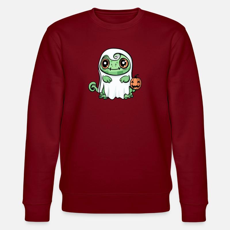 Chameleon Halloween Funny Ghost - Stanley/Stella CHANGER Unisex Organic Sweatshirt - burgundy