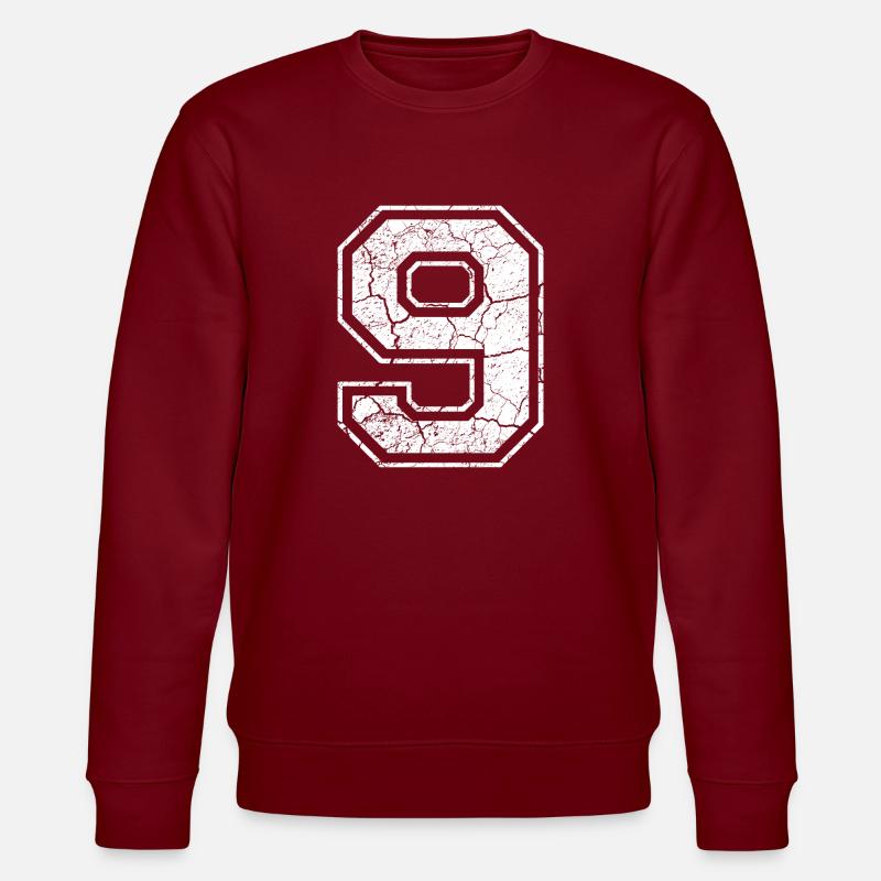 9_nine_neun_white_weiss (de) - Stanley/Stella Unisex Bio-Sweatshirt CHANGER  - Burgunderrot
