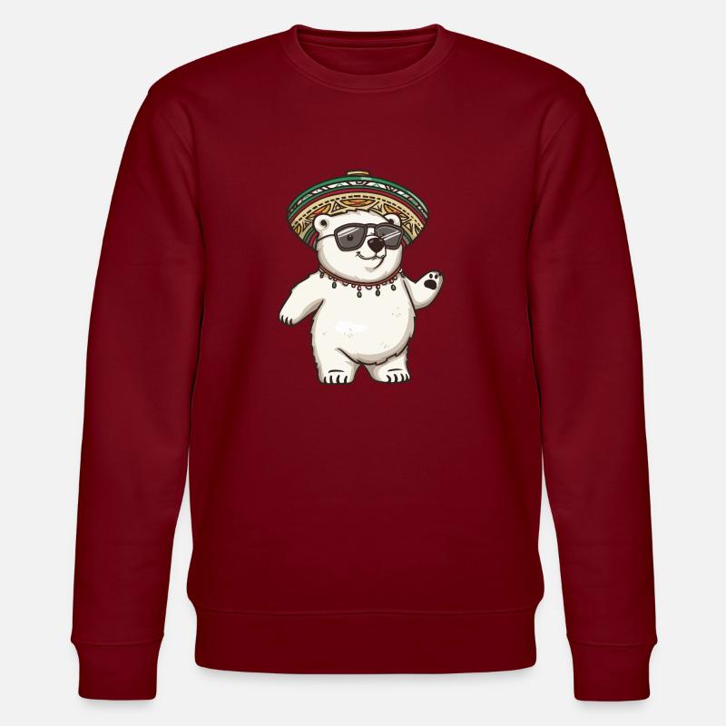 Eisbär Lustig Sombrero - Stanley/Stella Unisex Bio-Sweatshirt CHANGER  - Burgunderrot