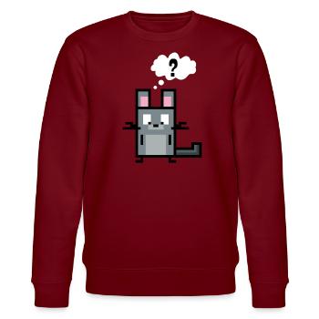 Chinchilla has a question - Stanley/Stella CHANGER Unisex Organic Sweatshirt - burgundy - Front - Nik (191cm) & Marisol (170cm)