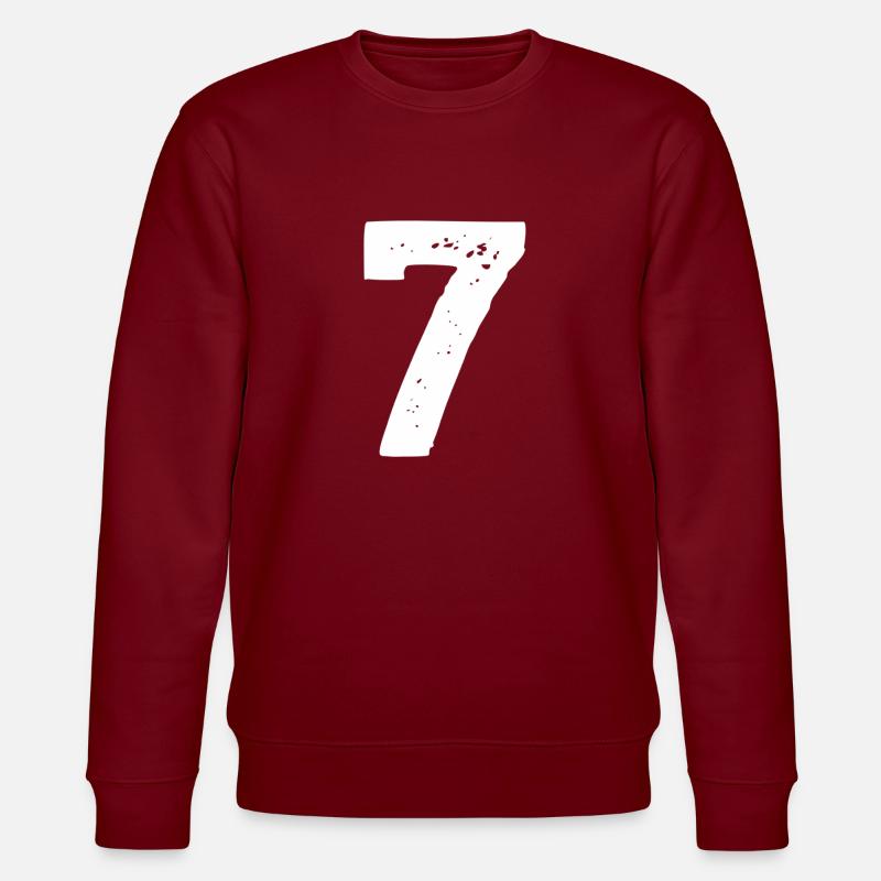 Numéro de chemise 7 - Sweat bio CHANGER Stanley/Stella Unisexe - bordeaux