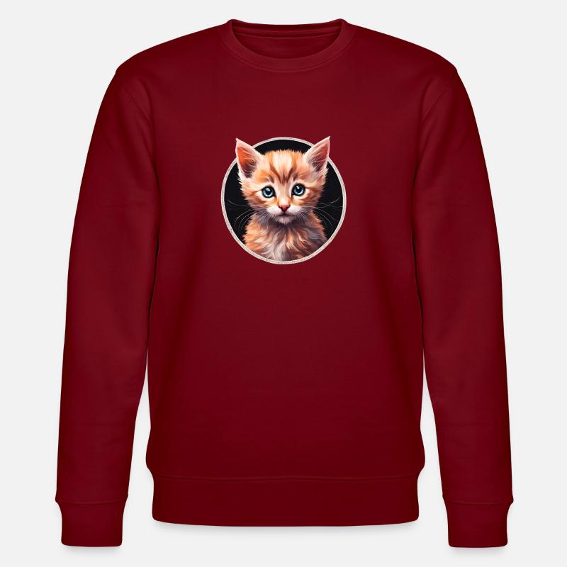 Süßes Kätzchen - Stanley/Stella Unisex Bio-Sweatshirt CHANGER  - Burgunderrot