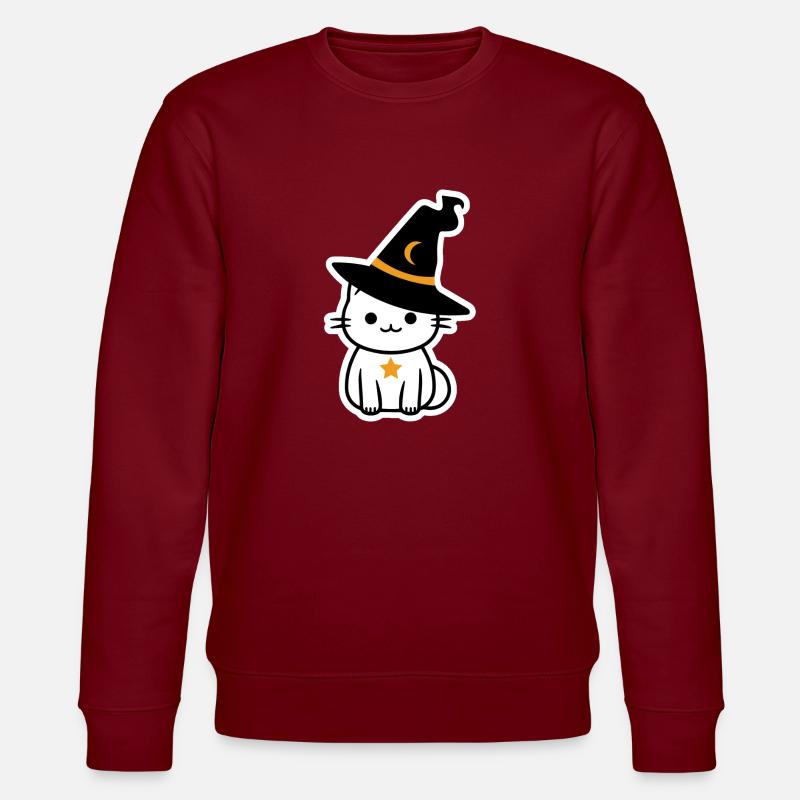 Chat sorcière d'halloween - Sweat bio CHANGER Stanley/Stella Unisexe - bordeaux
