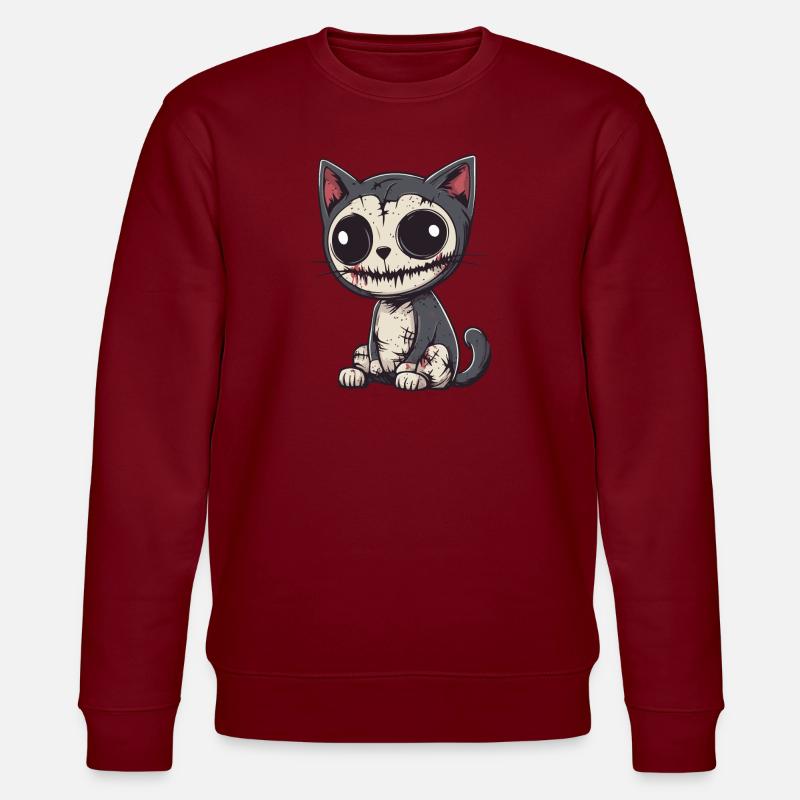 Chat Halloween Drôle Zombie - Sweat bio CHANGER Stanley/Stella Unisexe - bordeaux