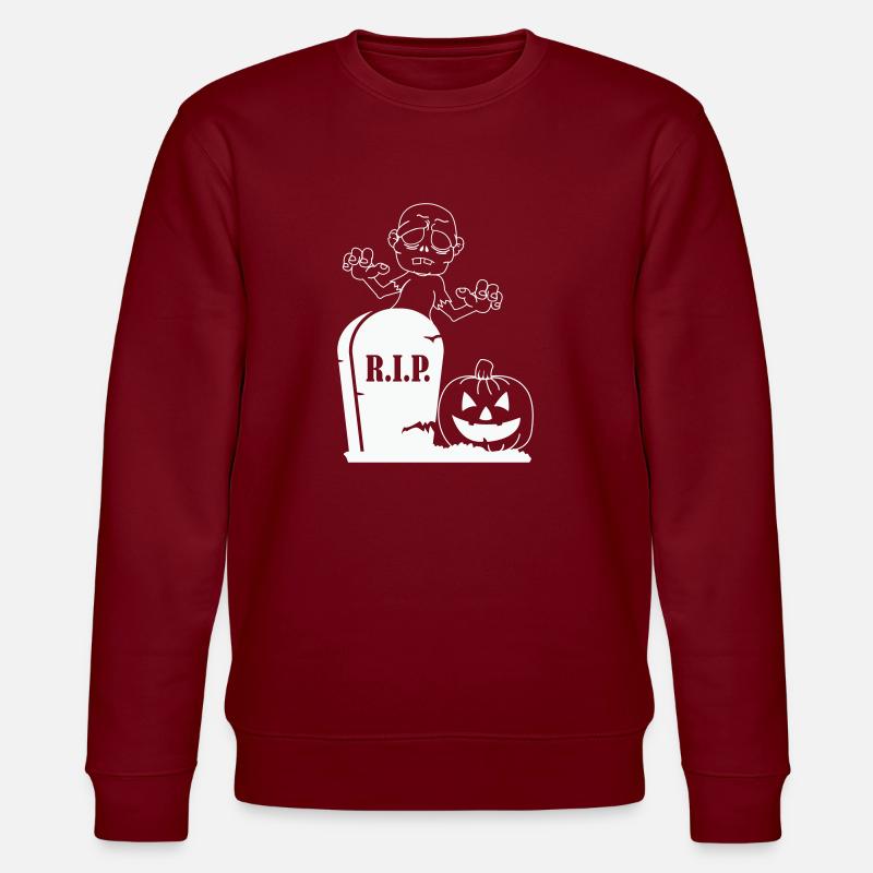 rip pumpkin zombie - Stanley/Stella Unisex Bio-Sweatshirt CHANGER  - Burgunderrot