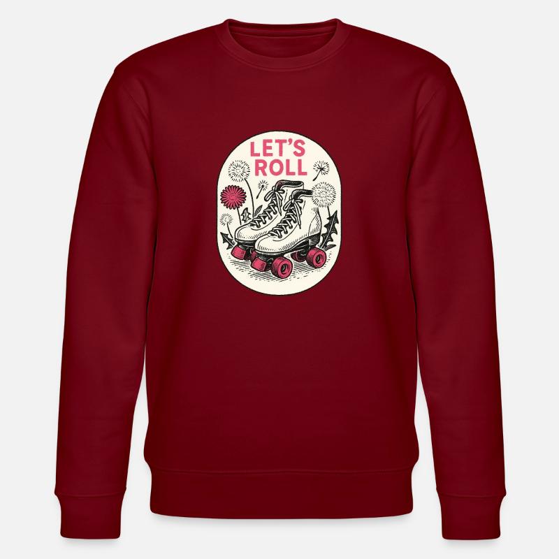 Let's Roll Retro Rollschuhe - Stanley/Stella Unisex Bio-Sweatshirt CHANGER  - Burgunderrot