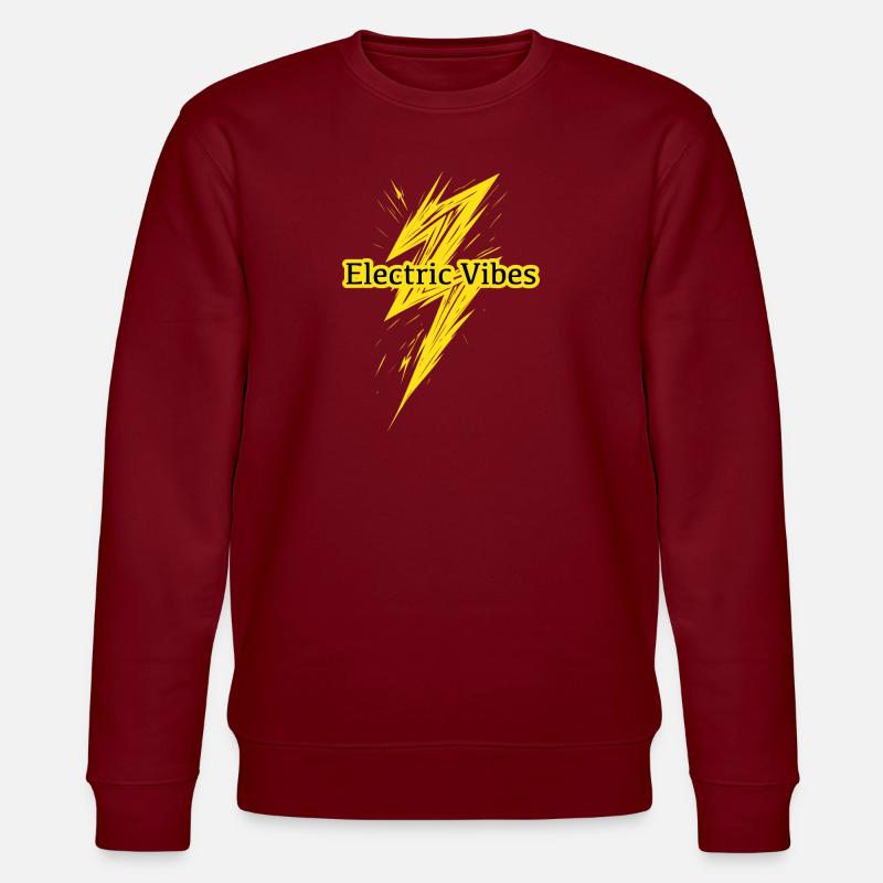 Electric Vibes: Element Blitz-Design - Stanley/Stella Unisex Bio-Sweatshirt CHANGER  - Burgunderrot