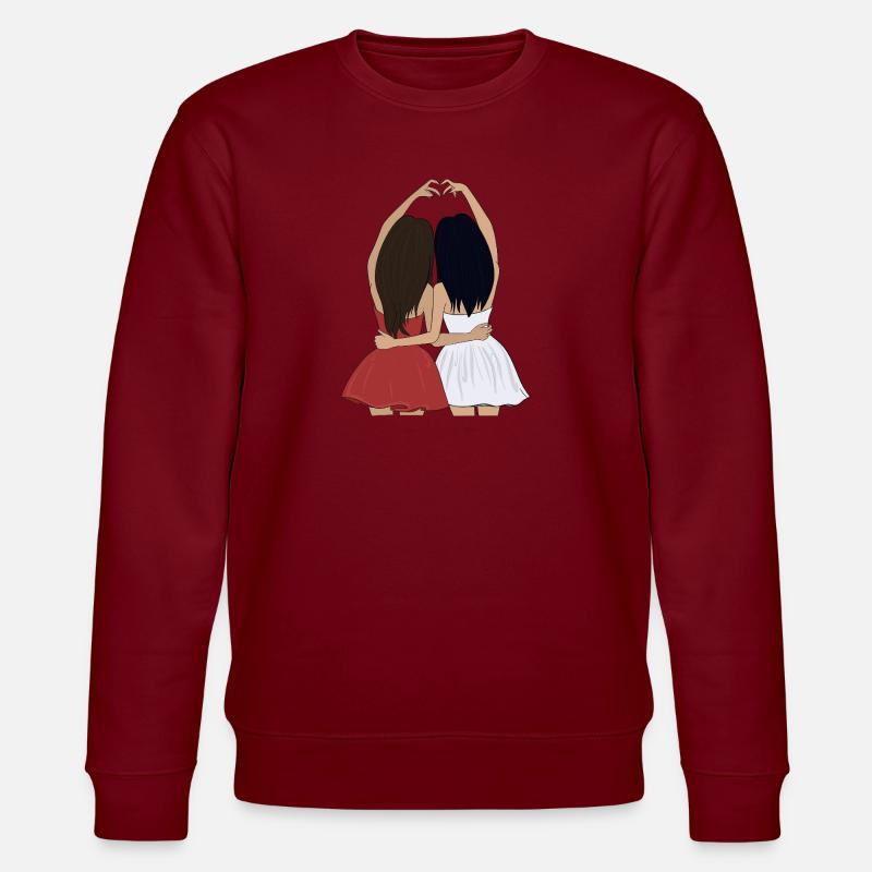 Beste Freundin - Stanley/Stella Unisex Bio-Sweatshirt CHANGER  - Burgunderrot