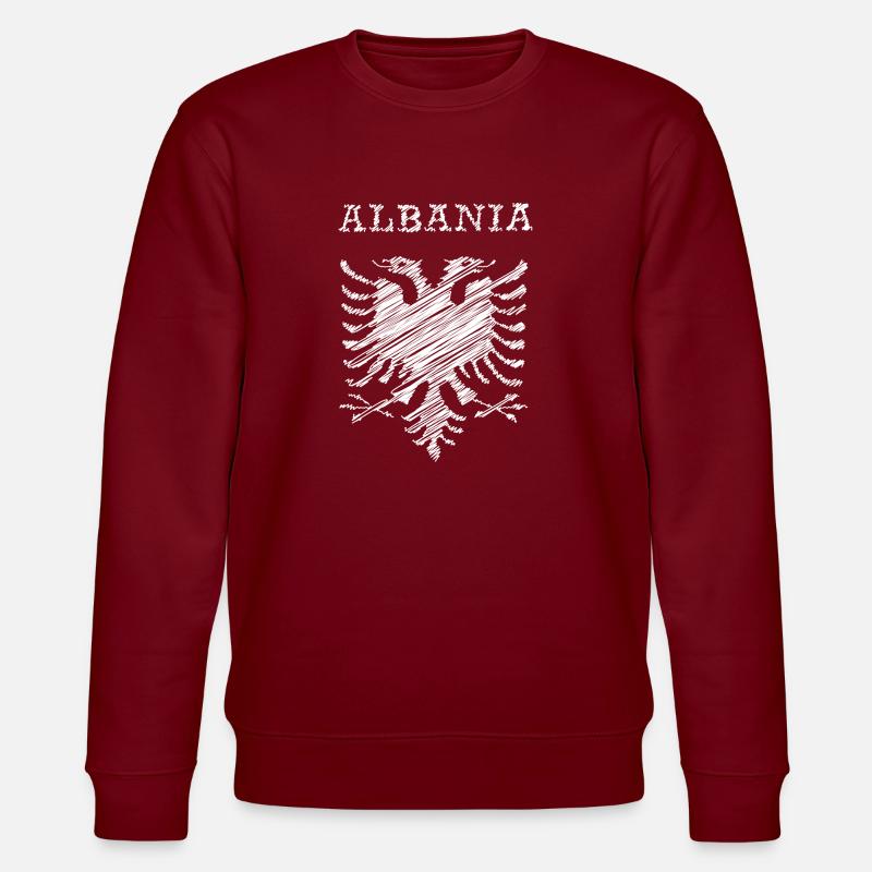 Albania, scribble white - Sweat bio CHANGER Stanley/Stella Unisexe - bordeaux