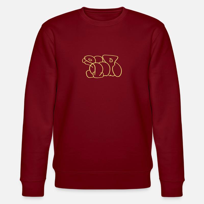 Cooler Graffiti Sprayerhut Fischerhut - Stanley/Stella Unisex Bio-Sweatshirt CHANGER - Burgunderrot