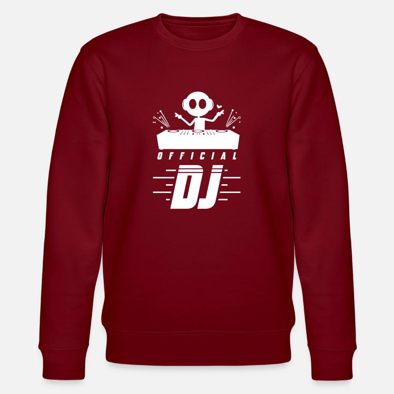 Dj Turntables - Stanley/Stella Unisex Bio-Sweatshirt CHANGER  - Burgunderrot