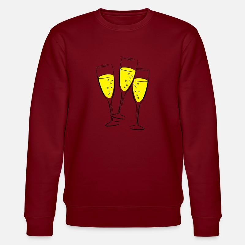 sekt glaeser illustration - Stanley/Stella Unisex Bio-Sweatshirt CHANGER  - Burgunderrot