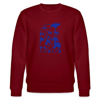 marx/engels/lenin - Stanley/Stella Unisex Bio-Sweatshirt CHANGER  - Burgunderrot - Vorne - Nik (191cm) & Marisol (170cm)
