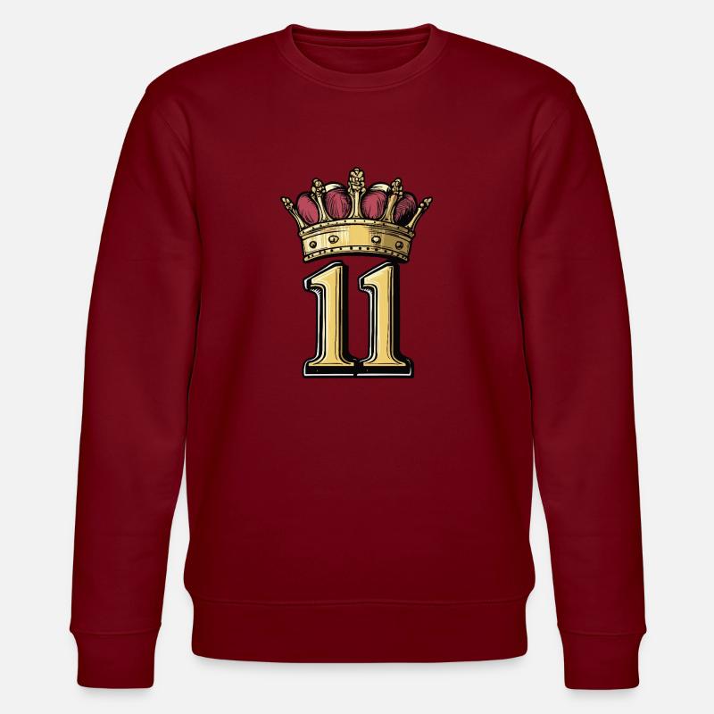 11 Zahl Krone - Stanley/Stella Unisex Bio-Sweatshirt CHANGER  - Burgunderrot