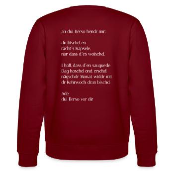 an-dui-berso - Stanley/Stella Unisex Bio-Sweatshirt CHANGER  - Burgunderrot - Hinten - Marisol (170cm)
