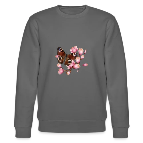 Papillon Paon et Magnolia Rose : Élégance Naturelle - Sweat bio CHANGER Stanley/Stella Unisexe