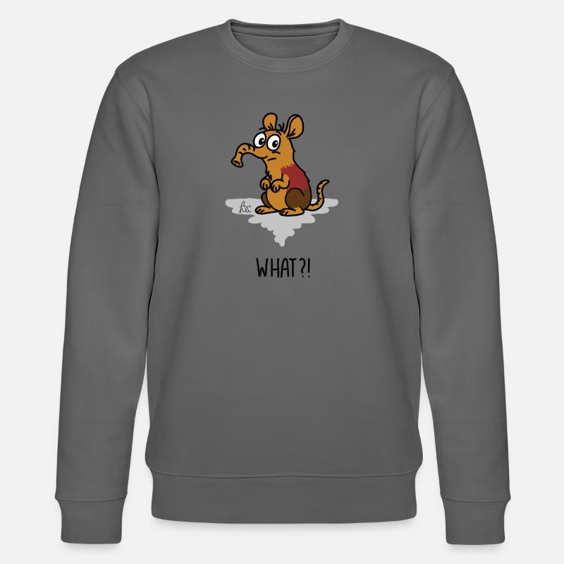What?! - verwirrtes Rotschulterrüsselhündchen - Stanley/Stella Unisex Bio-Sweatshirt CHANGER  - Anthrazit