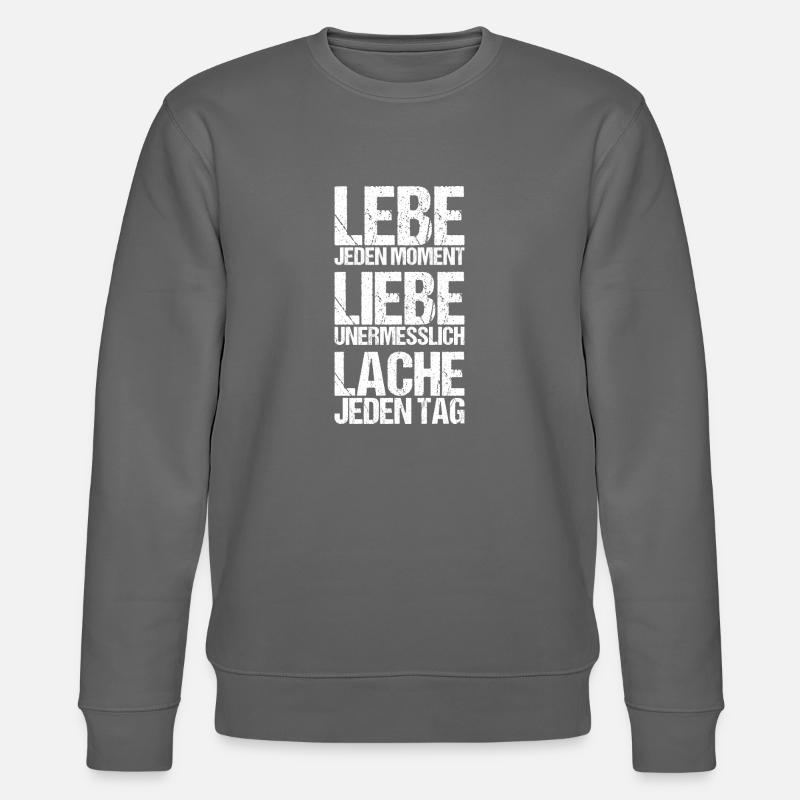 Lebe - Liebe - Lache - Stanley/Stella Unisex Bio-Sweatshirt CHANGER  - Anthrazit