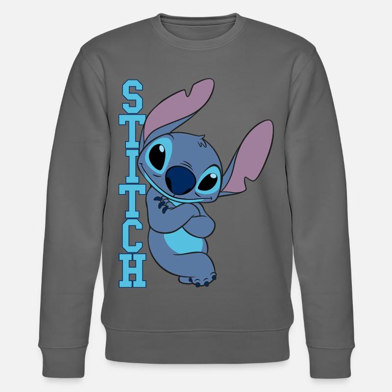 Lilo & Stitch Schriftzug Mit Stitch - Stanley/Stella Unisex Bio-Sweatshirt CHANGER  - Anthrazit