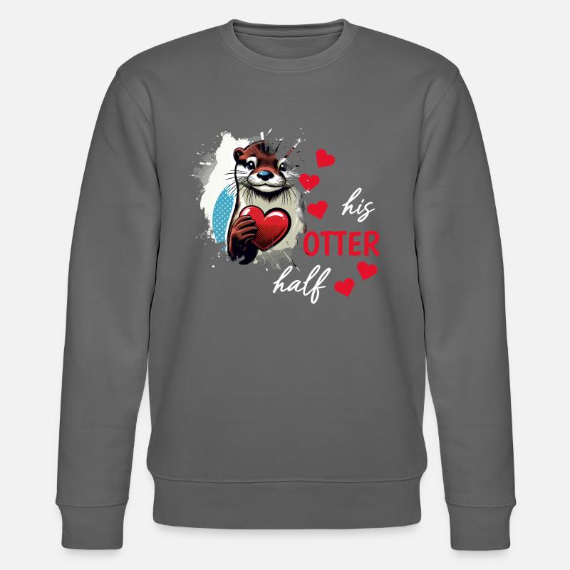 Otter half liebe geschenk - Stanley/Stella Unisex Bio-Sweatshirt CHANGER  - Anthrazit