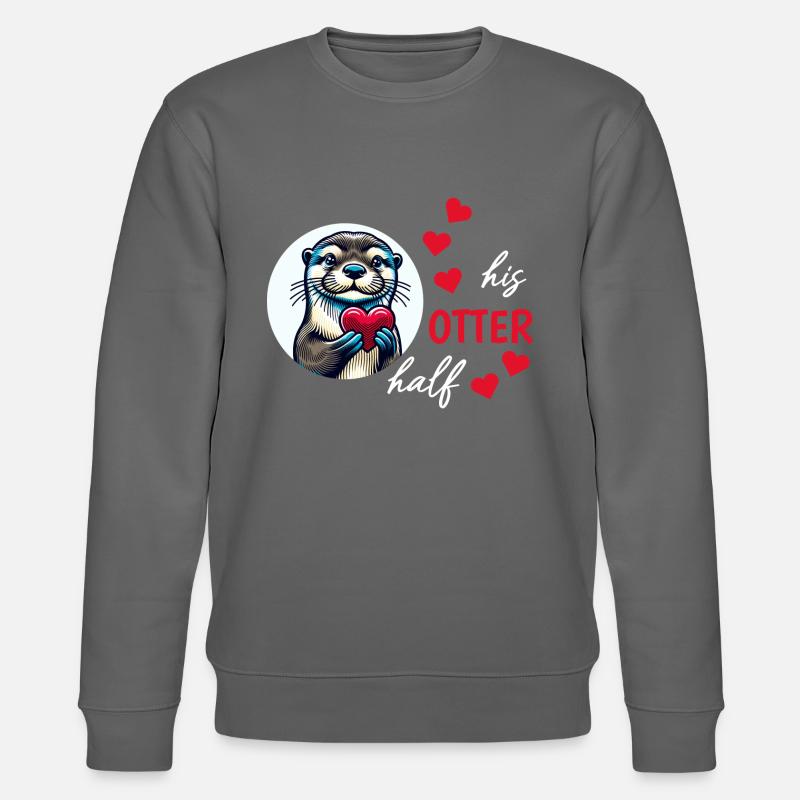 Otter half liebe geschenk - Stanley/Stella Unisex Bio-Sweatshirt CHANGER  - Anthrazit