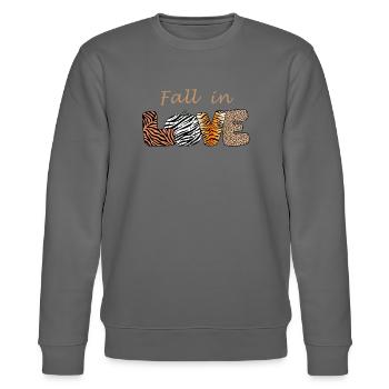 Fall in LOVE - Stanley/Stella Unisex Bio-Sweatshirt CHANGER  - Anthrazit - Vorne - Nik (191cm) & Marisol (170cm)