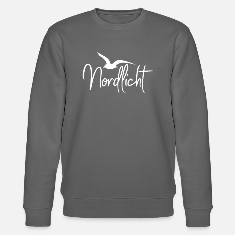 Nordlicht mit Möwe - weiß - Stanley/Stella Unisex Bio-Sweatshirt CHANGER  - Anthrazit