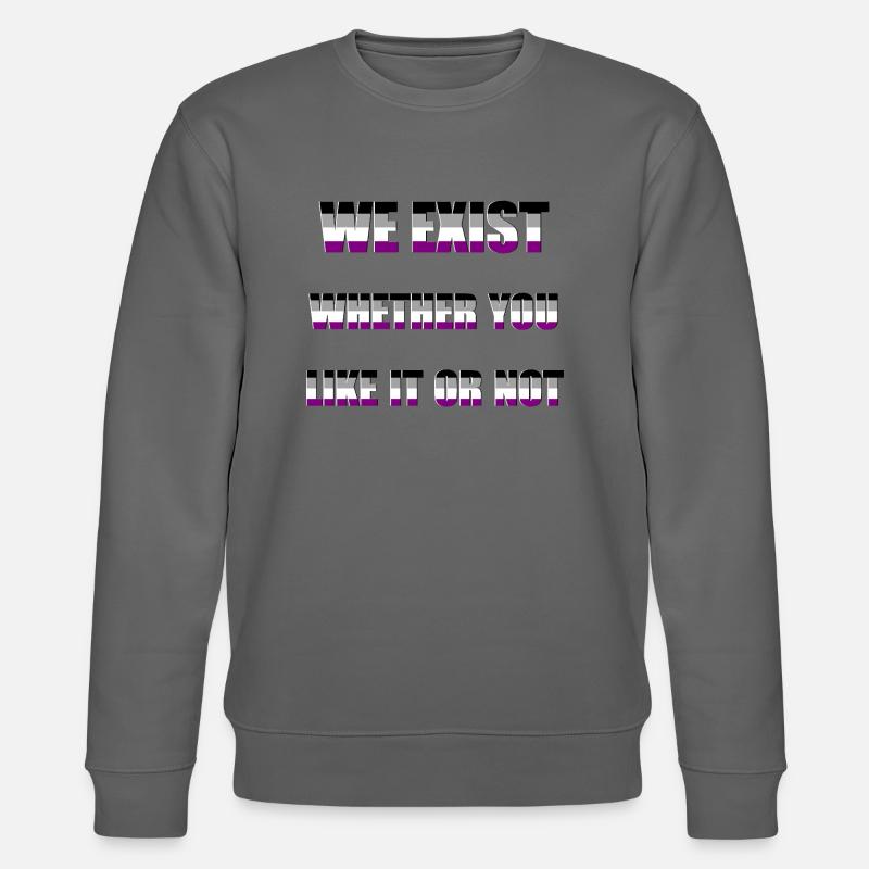 We Exist - Asexuelle Flagge - Stanley/Stella Unisex Bio-Sweatshirt CHANGER  - Anthrazit
