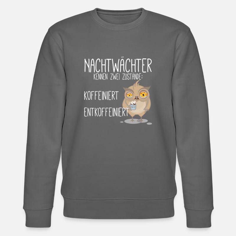 koffeiniert Nachtwächter - Stanley/Stella Unisex Bio-Sweatshirt CHANGER  - Anthrazit