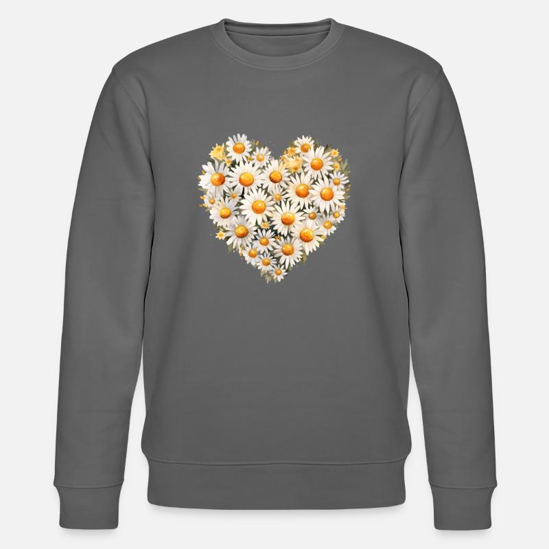 Gänseblümchen-Blumenstrauß - Stanley/Stella Unisex Bio-Sweatshirt CHANGER  - Anthrazit