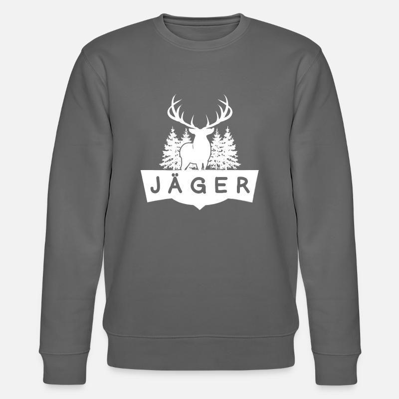 Jäger Hirsch im Wald - Stanley/Stella Unisex Bio-Sweatshirt CHANGER  - Anthrazit