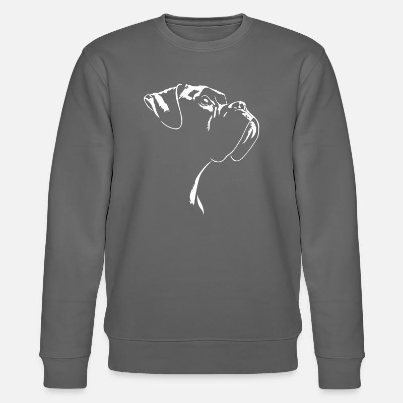 Boxer Silhouette Hunde Hund Wilsigns - Stanley/Stella Unisex Bio-Sweatshirt CHANGER  - Anthrazit
