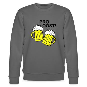Bier Anstossen Prost - Stanley/Stella Unisex Bio-Sweatshirt CHANGER  - Anthrazit - Vorne - Nik (191cm) & Marisol (170cm)