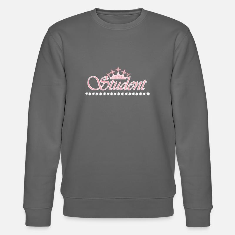 Student Krone - WEISS-ROSE - Stanley/Stella Unisex Bio-Sweatshirt CHANGER - Anthrazit