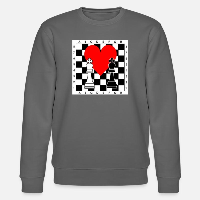 Chess board with heart - Stanley/Stella CHANGER Unisex Organic Sweatshirt - anthracite