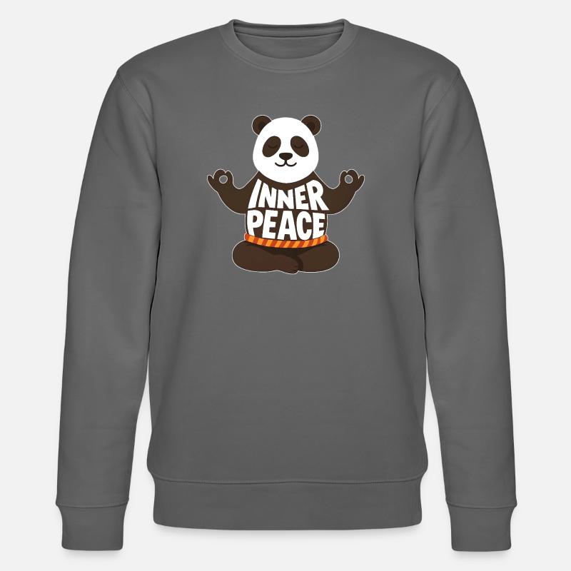 Panda Méditer - Paix intérieure - Sweat bio CHANGER Stanley/Stella Unisexe - charbon