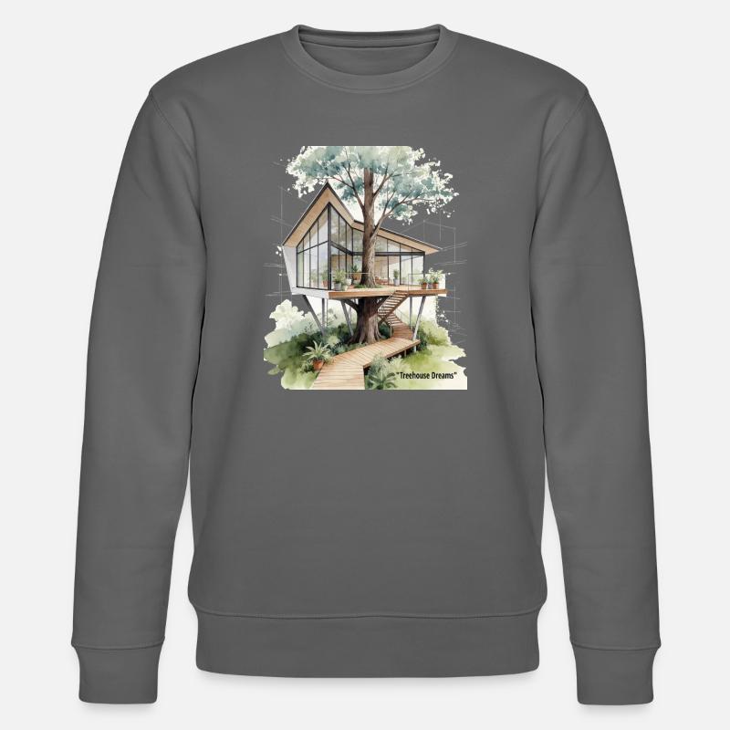 Baumhaus-Träume Glasparadies - Stanley/Stella Unisex Bio-Sweatshirt CHANGER  - Anthrazit