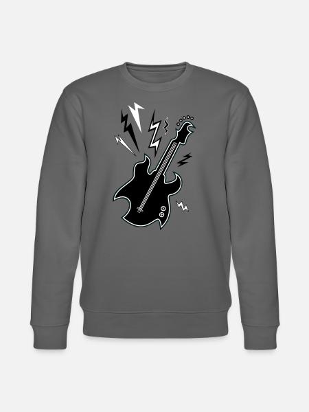 Black & White Guitar - Stanley/Stella CHANGER Unisex Organic Sweatshirt - anthracite