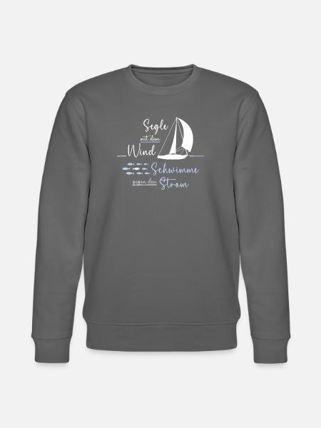 Segle mit dem Wind, Schwimme gegen den Strom - Stanley/Stella Unisex Bio-Sweatshirt CHANGER - Anthrazit