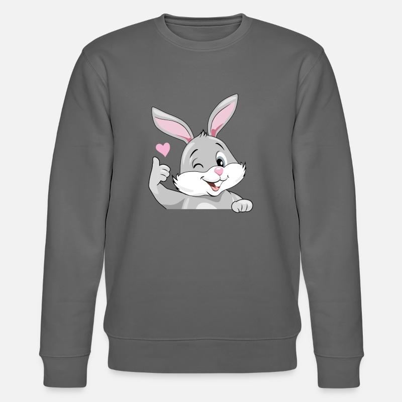 Sourire clin d’œil lapin aime - Sweat bio CHANGER Stanley/Stella Unisexe - charbon