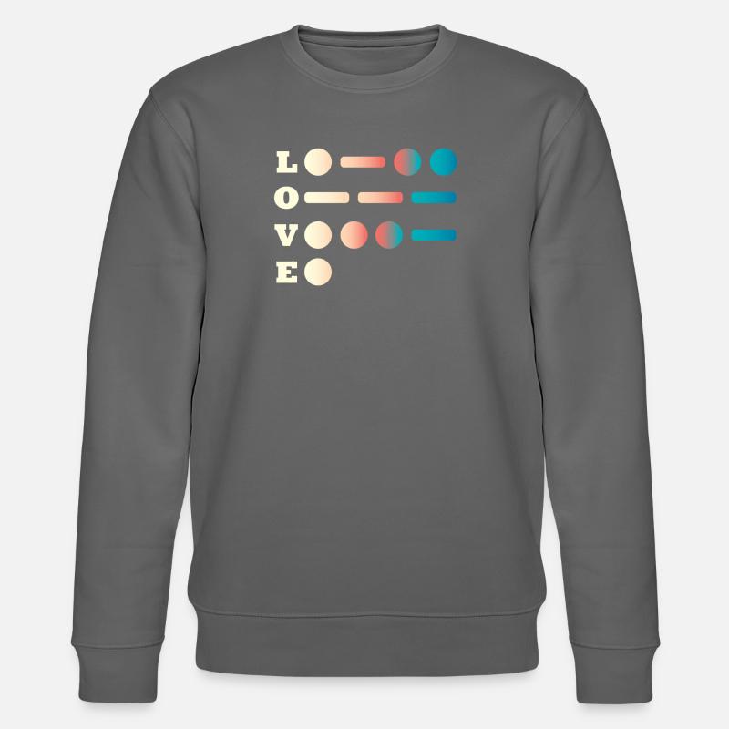 Love Morse Code - Stanley/Stella CHANGER Unisex Organic Sweatshirt - anthracite