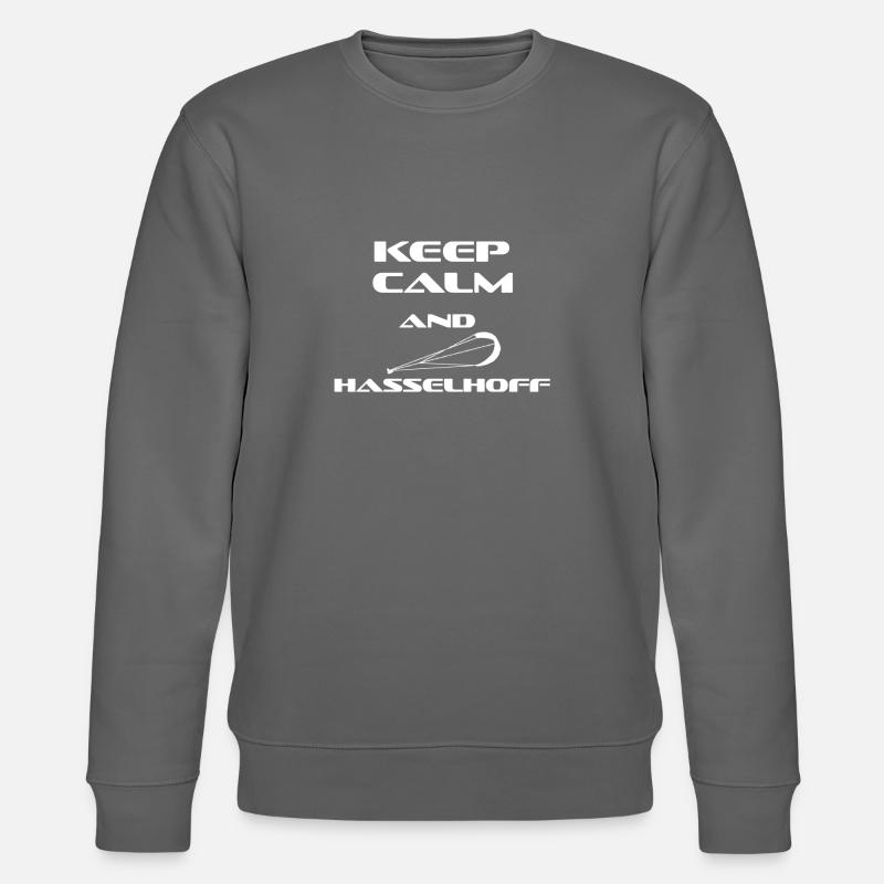 KITESURFING KEEP CALM AND HASSELHOFF - Stanley/Stella Unisex Bio-Sweatshirt CHANGER  - Anthrazit