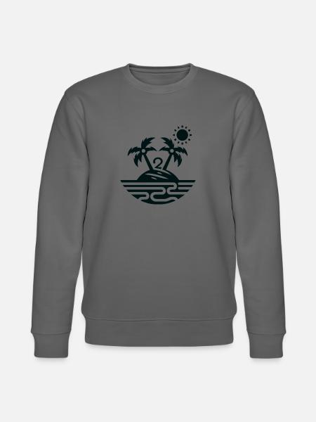 Island with 2 palm trees - Stanley/Stella CHANGER Unisex Organic Sweatshirt - anthracite