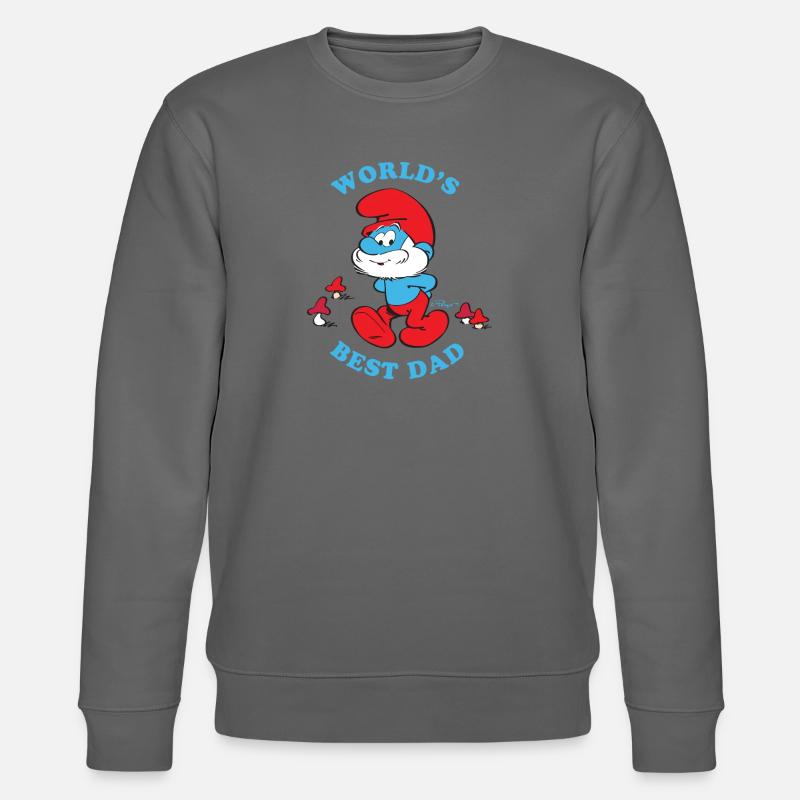 Schlümpfe Design Spruch World's Best Dad - Stanley/Stella Unisex Bio-Sweatshirt CHANGER  - Anthrazit