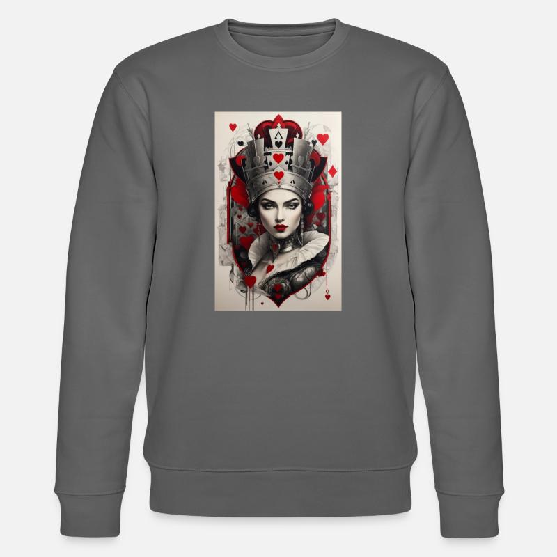 Fantasy-Cyberpunk der Königin der Herzen - Stanley/Stella Unisex Bio-Sweatshirt CHANGER  - Anthrazit