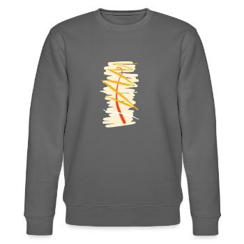 Das abstrakteste Gemälde der Welt - Stanley/Stella Unisex Bio-Sweatshirt CHANGER  - Anthrazit - Vorne - Nik (191cm) & Marisol (170cm)