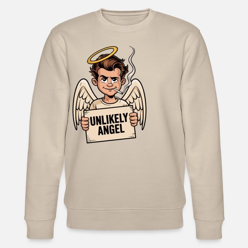 Ange sarcastique avec dicton - Sweat bio CHANGER Stanley/Stella Unisexe - beige