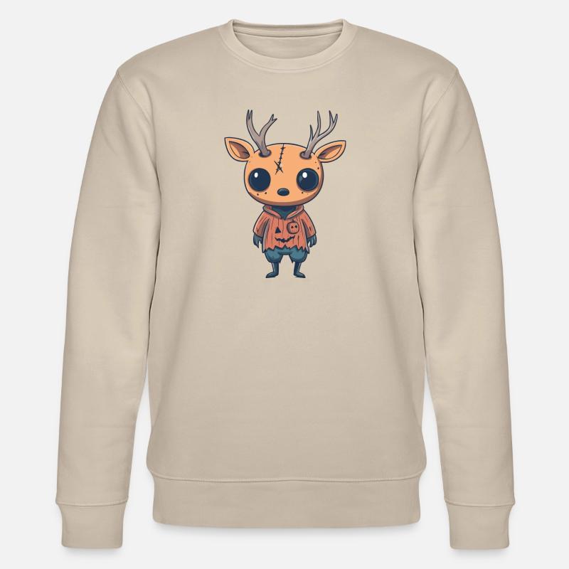 Cerf Halloween Bande dessinée drôle - Sweat bio CHANGER Stanley/Stella Unisexe - beige