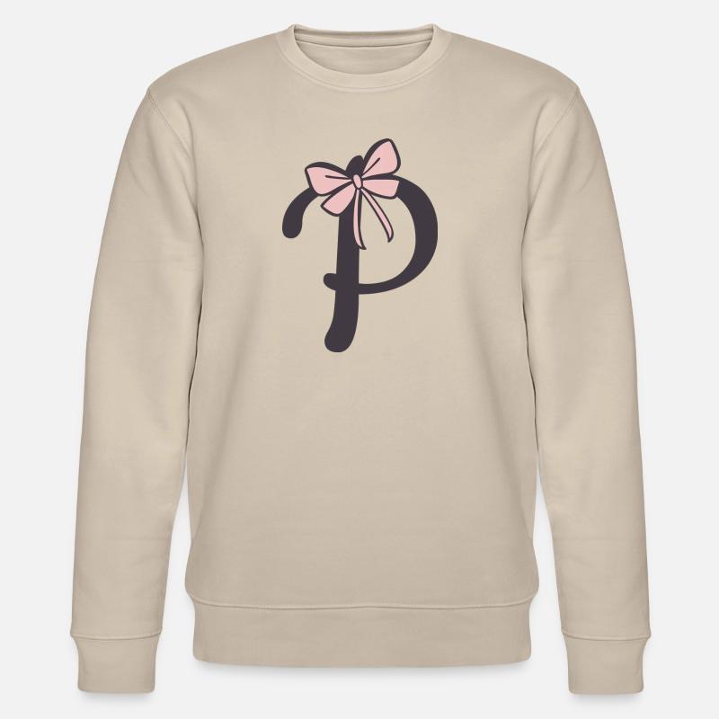 Anfangsbuchstabe P Schleifchen - Stanley/Stella Unisex Bio-Sweatshirt CHANGER  - Beige